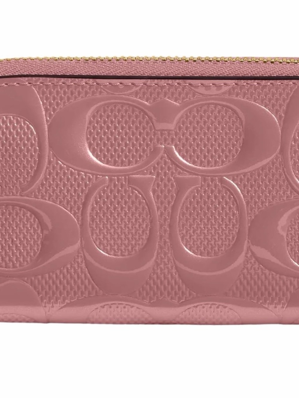 Coach Essential Small Card Case Leather Zip Wallet in Mauve Pink - Picture 4 of 5